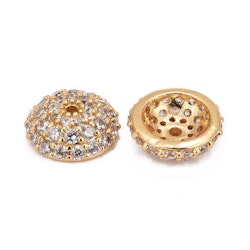 Guldfärgad pärlhatt med cubic zirconia, 1 st