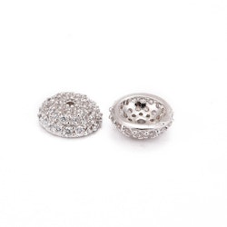 Antikfärgad pärlhatt med cubic zirconia, 1 st