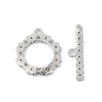 Antikfärgat stavlås med hjärta och cubic zirconia, 1 st
