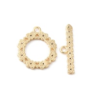 Guldfärgat stavlås med hjärta och cubic zirconia, 1 st
