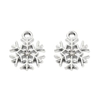 Antikfärgad berlock snöflinga med strass, 10 st