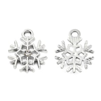 Antikfärgad berlock snöflinga med strass, 10 st