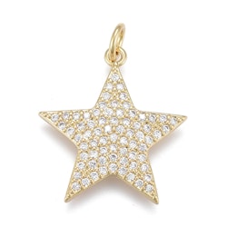 Guldfärgat hänge cubic zirconia stjärna, 1 st