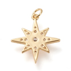 Guldfärgat hänge cubic zirconia mönstrad stjärna, 1 st