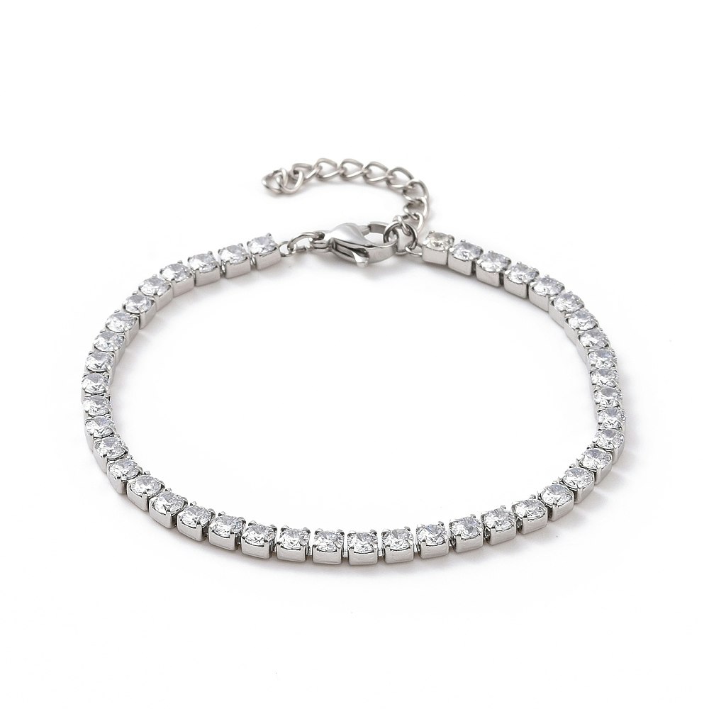Rostfritt stål armband Strass