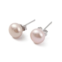 Örhängen sötvattenspärlor beige/aprikos Silver