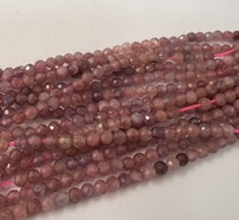 Facetterad turmalin rosa 2-2.5 mm, 1 sträng