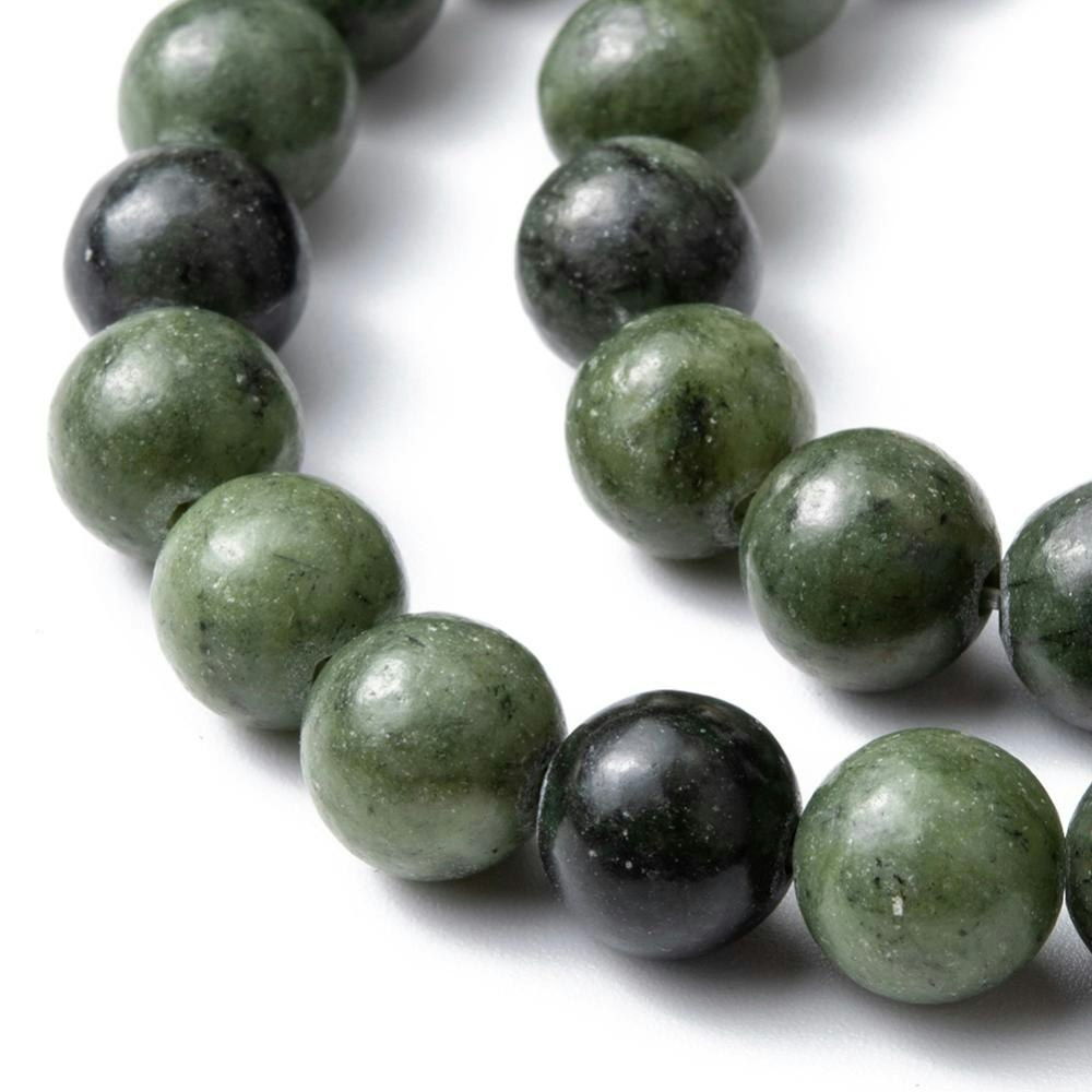 Jade 6 mm oliv, 1 sträng
