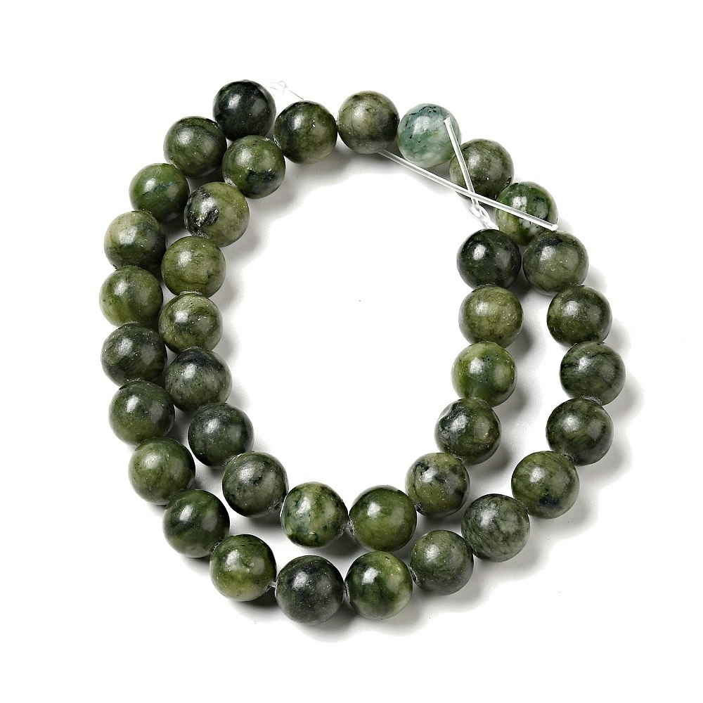Jade 6 mm oliv, 1 sträng