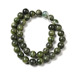 Jade 10 mm oliv, 1 sträng