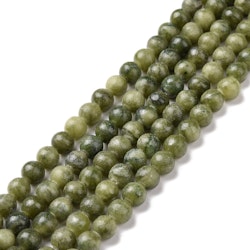 Jade 6 mm oliv, 1 sträng