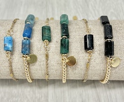 Guldfärgat rostfritt stål armbandslänk med tuber med PVD plätering, 1 st