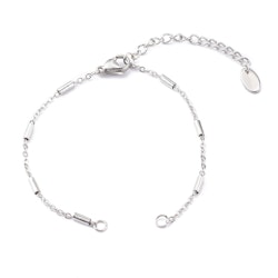 Rostfritt stål armbandslänk med tuber, 1 st