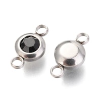 Rostfritt stål connector liten svart, 1 st