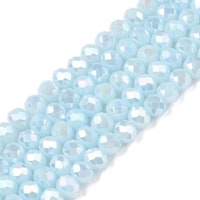 Abacus 6x4 mm ljust blå glittriga, 1 sträng