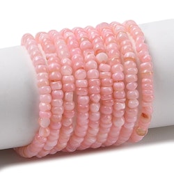 Snäckskalsrondeller 3x2 mm rosa, 1 sträng