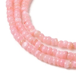 Snäckskalsrondeller 3x2 mm rosa, 1 sträng
