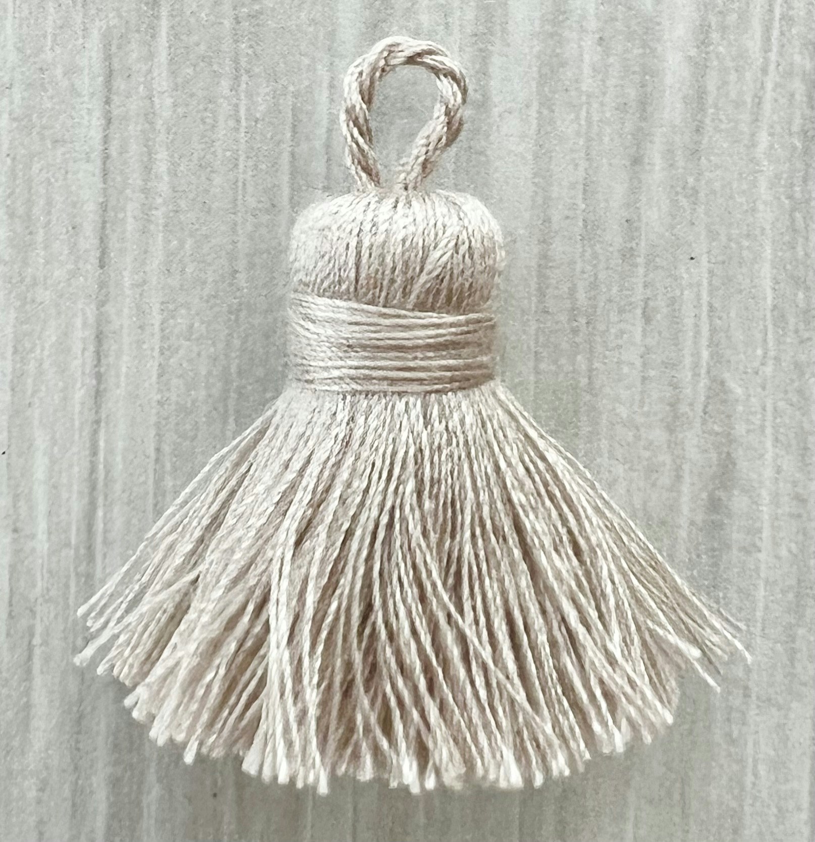 Handgjord liten bomullstofs beige, 1 st