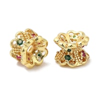 Guldfärgad strassrondell blommor med cubic zirconia mix, 1 st
