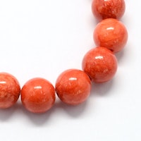 Jade 4 mm mörk orange, 1 sträng