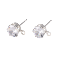 Kirurgiskt stål stiftörhängen cubic zirconia, 1 par