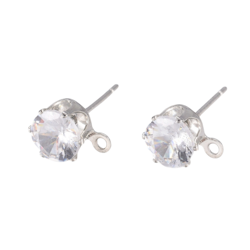 Kirurgiskt stål stiftörhängen cubic zirconia, 1 par