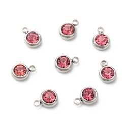 Rostfritt stål berlock liten rosa, 1 st