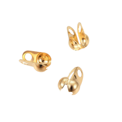 Guldfärgat rostfritt stål kulkedjefästen 1.5 mm med PVD plätering, ca 10 st