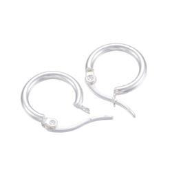 Silverfärgat rostfritt stål creoler 14 mm, 1 par