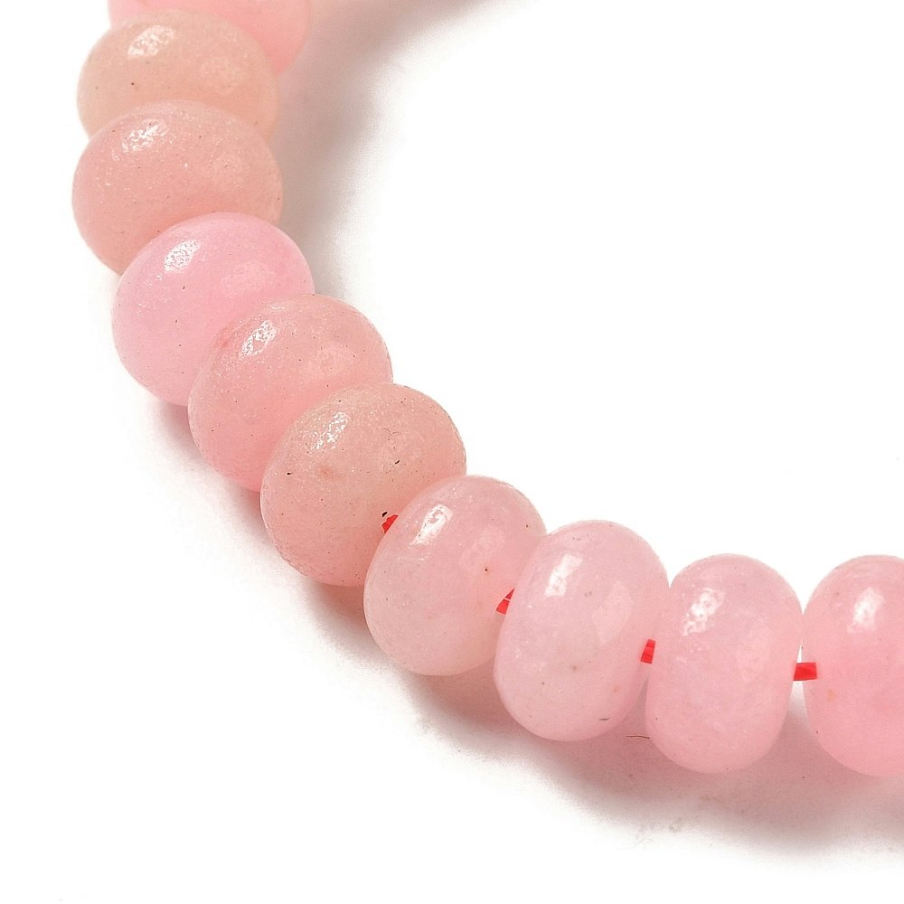 Jade 8x5 mm rondeller ljusrosa, 1 sträng