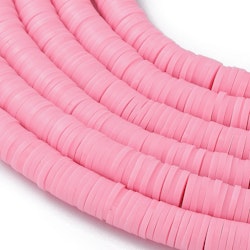 Heishi pärlor rosa, 1 sträng