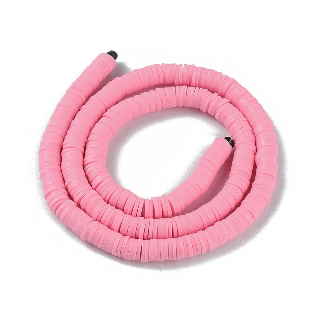 Heishi pärlor rosa, 1 sträng