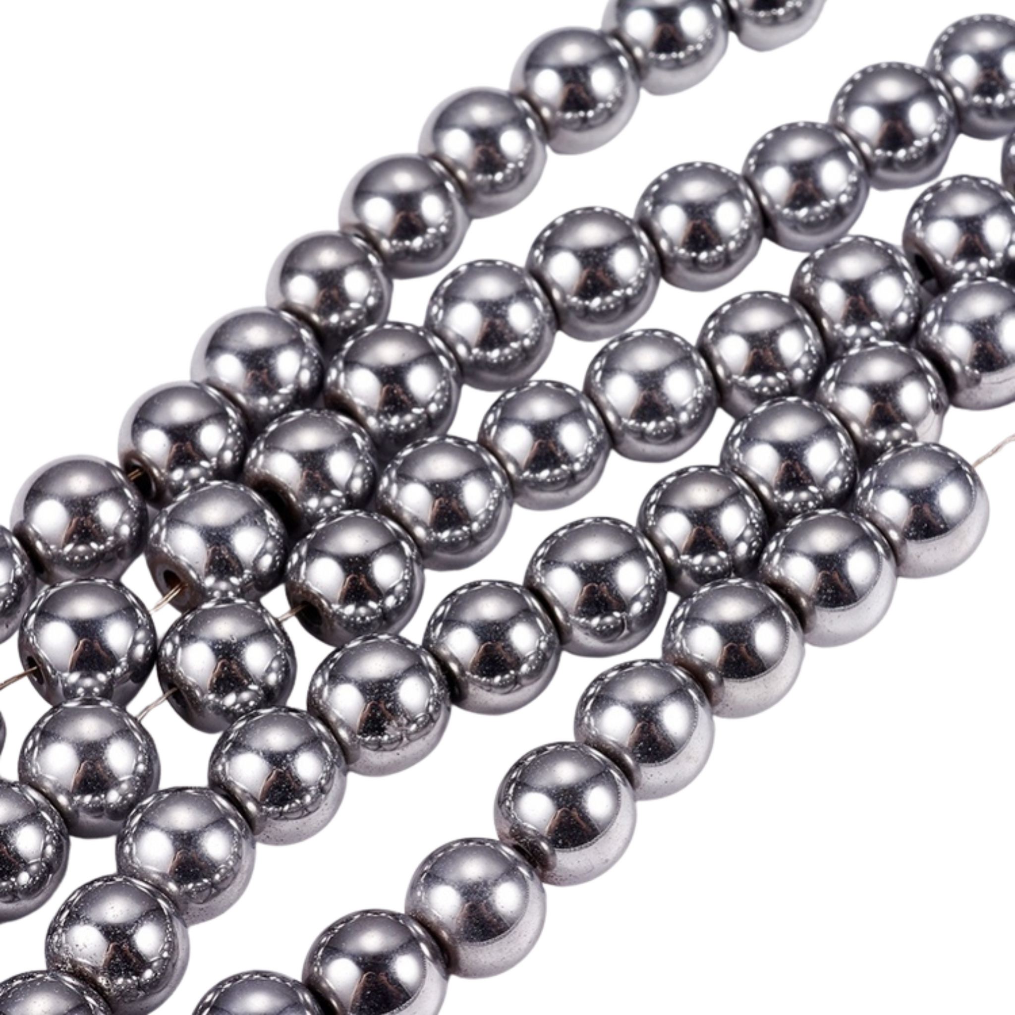Antikfärgad hematit runda 4 mm, 1 sträng