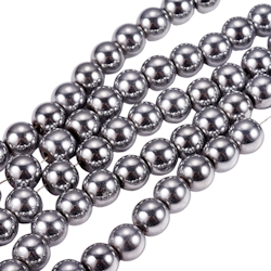 Antikfärgad hematit runda 4 mm, 1 sträng