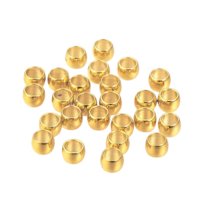 Guldfärgat kirurgiskt stål klämpärlor 2 mm med 18k plätering, ca 200 st
