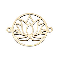 Guldfärgat rostfritt stål connector lotus med PVD plätering, 1 st