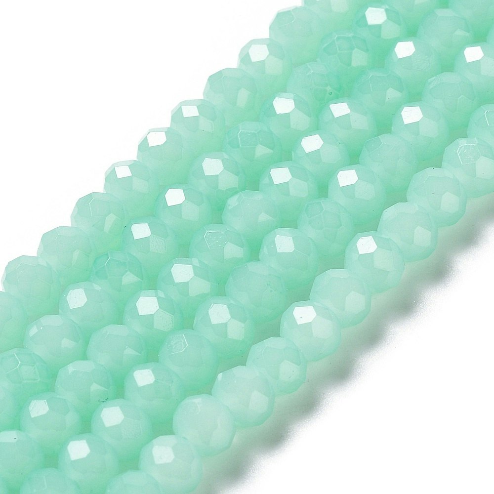 Facetterade abacus 3x2 mm aqua, 1 sträng
