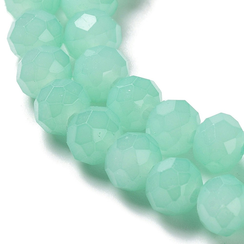 Facetterade abacus 3x2 mm aqua, 1 sträng