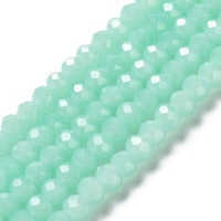 Facetterade abacus 4x3 mm aqua, 1 sträng