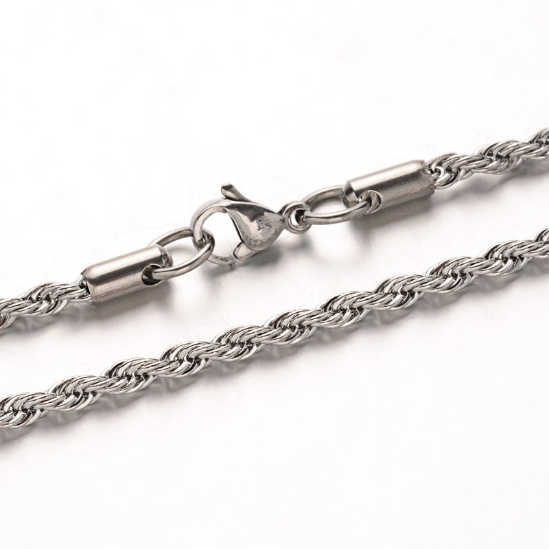 Rostfritt stål halskedja ropechain 45 cm, 1 st