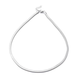 Rostfritt stål halskedja flatchain 45 cm, 1 st