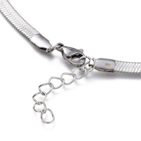 Rostfritt stål halskedja flatchain 45 cm, 1 st