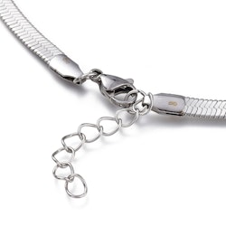 Rostfritt stål halskedja flatchain 45 cm, 1 st