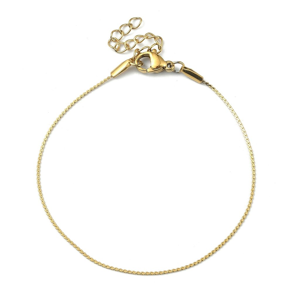 Guldfärgat rostfritt stål armbandslänk serpentine, 1 st