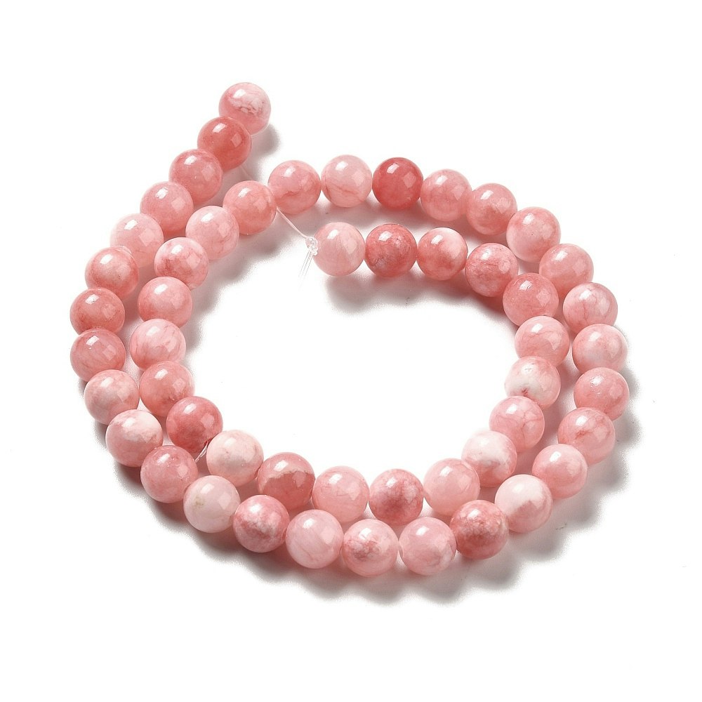 Jade 10 mm korallmelerade, 1 sträng