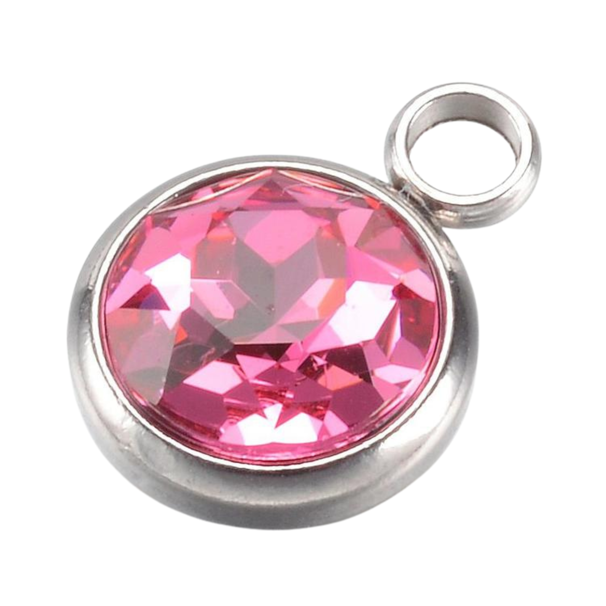 Rostfritt stål stor berlock cerise, 1 st