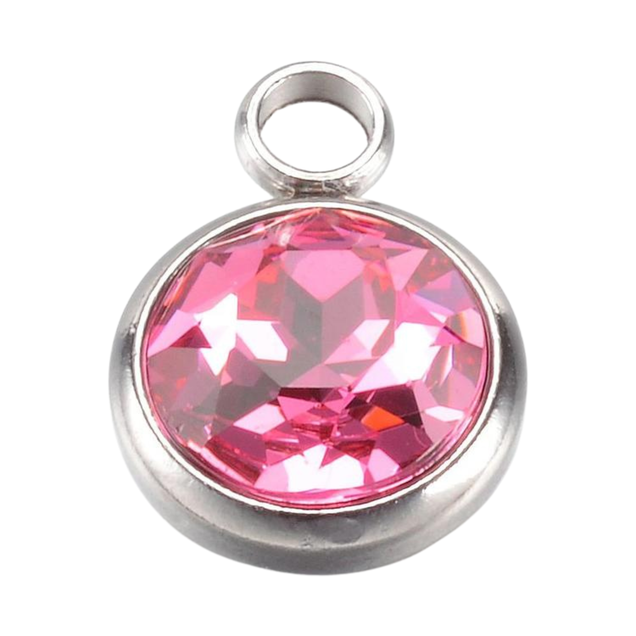 Rostfritt stål stor berlock cerise, 1 st