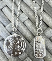 Rostfritt stål hänge moon & eye, 1 st