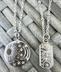 Rostfritt stål hänge moon & sun, 1 st
