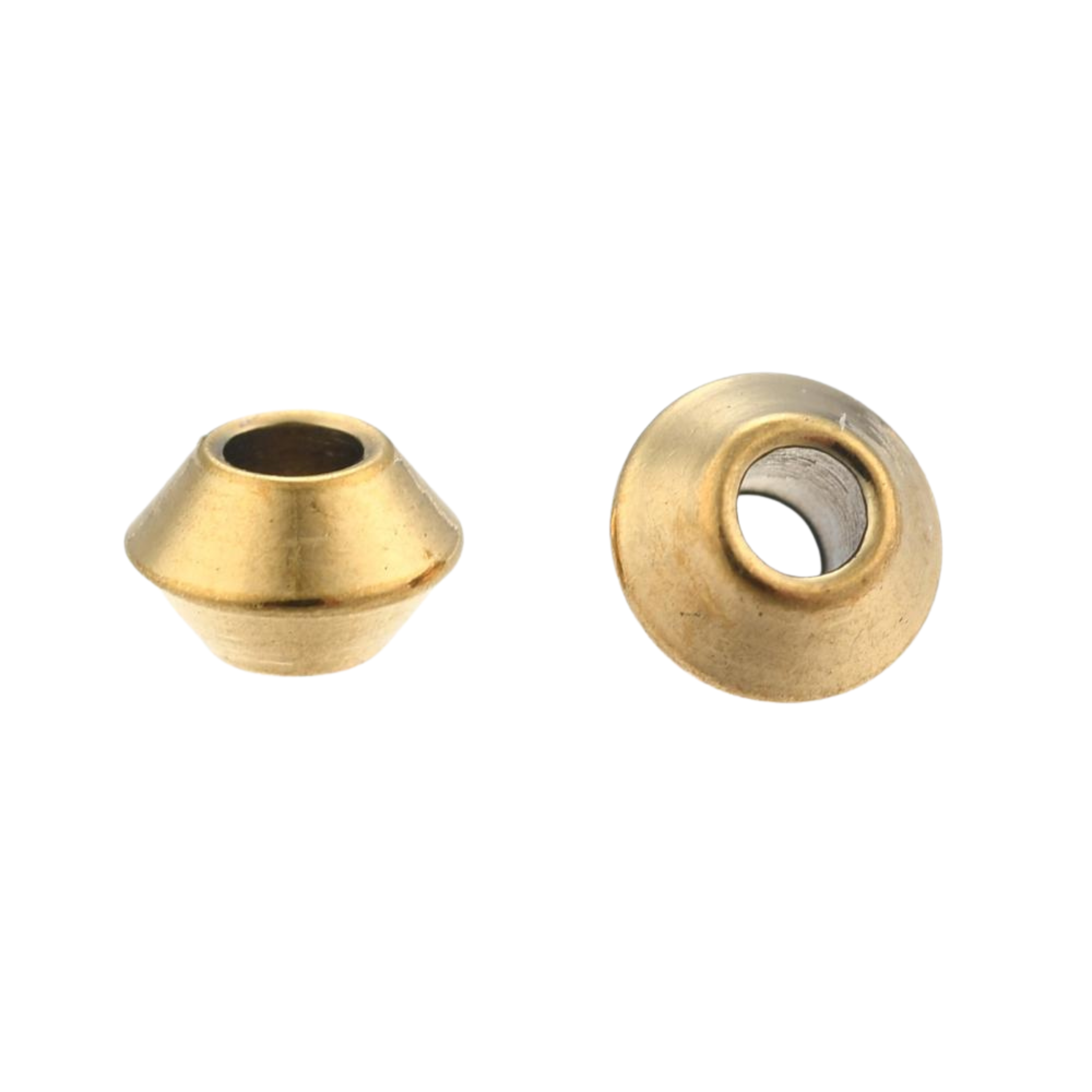 Guldfärgat rostfritt stål slipade rondeller 4 mm med PVD plätering, 10 st